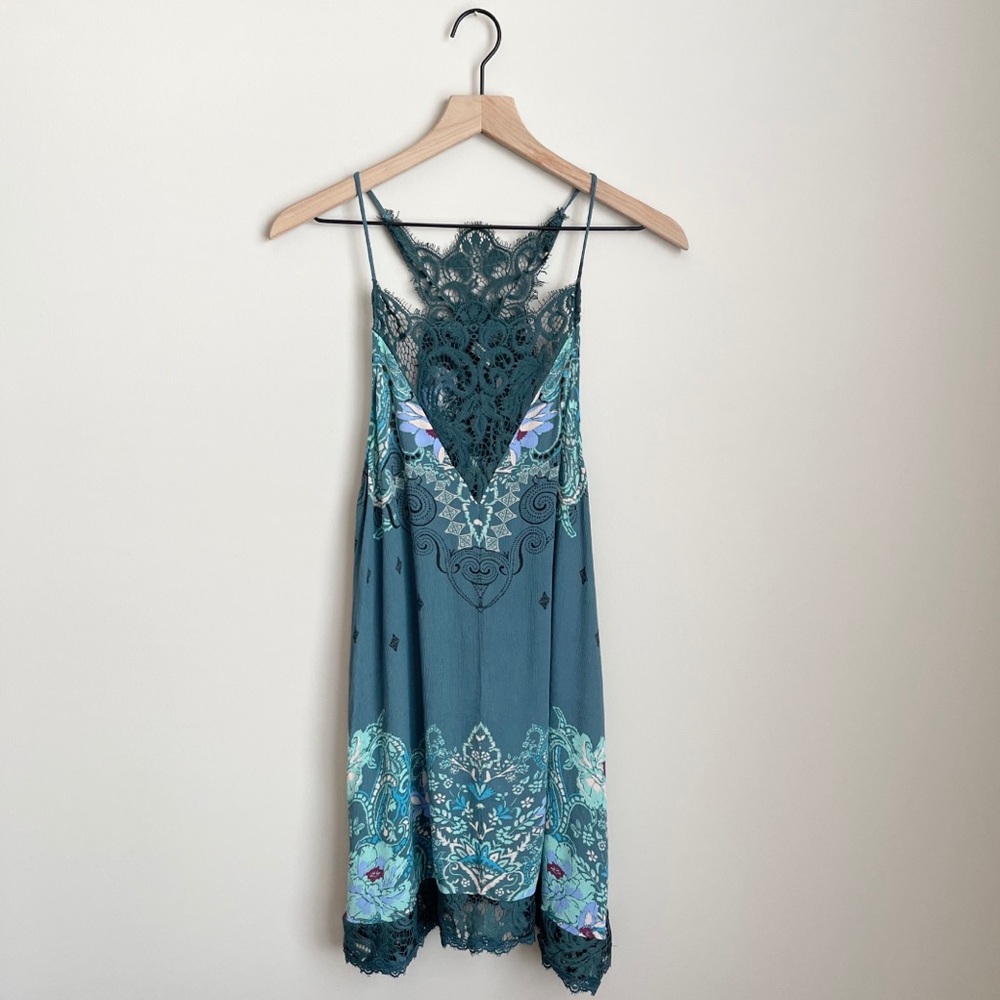 Free People Who’s Sorry Now Slip Dress Floral Lace